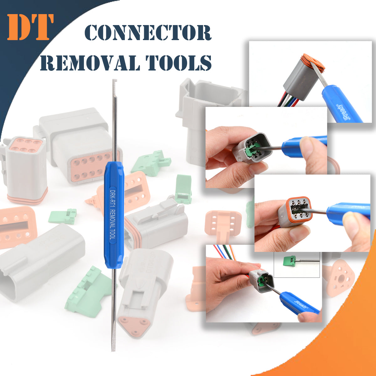 JRready ST6144 333PCS DT Connector Kit(Deutsch Connectors Kit) 2 3 4 6 Pin  Connectors & 16# Solid Contacts Terminals & JRD-HDT-48 Crimper（DEUTSCH