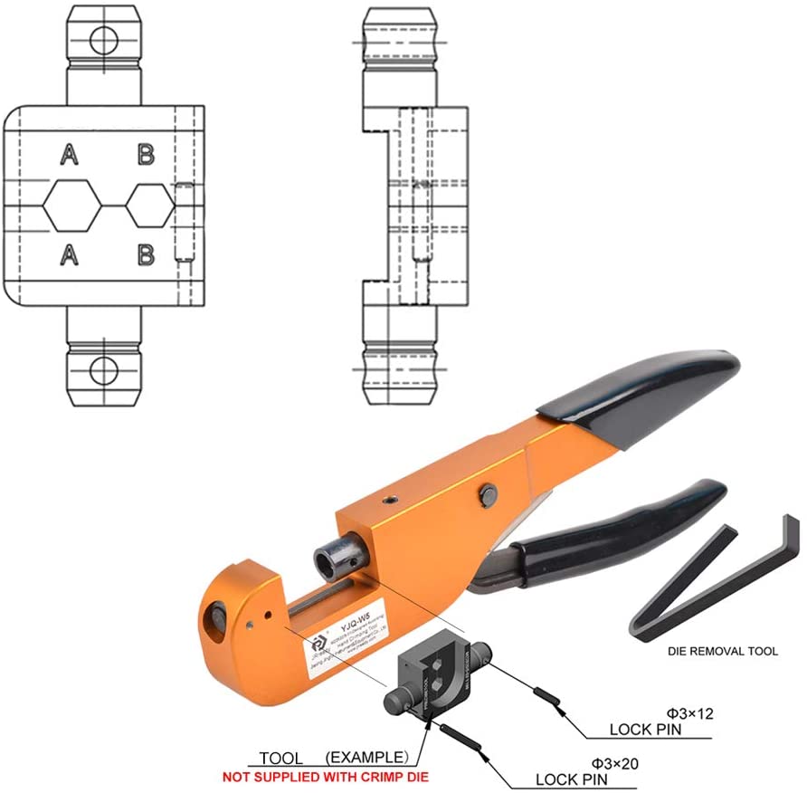 JRready Y138-P (Y138 M22520/5-37) Crimp Die Use With YJQ-W5 M22520/5-01 Open Frame Crimper