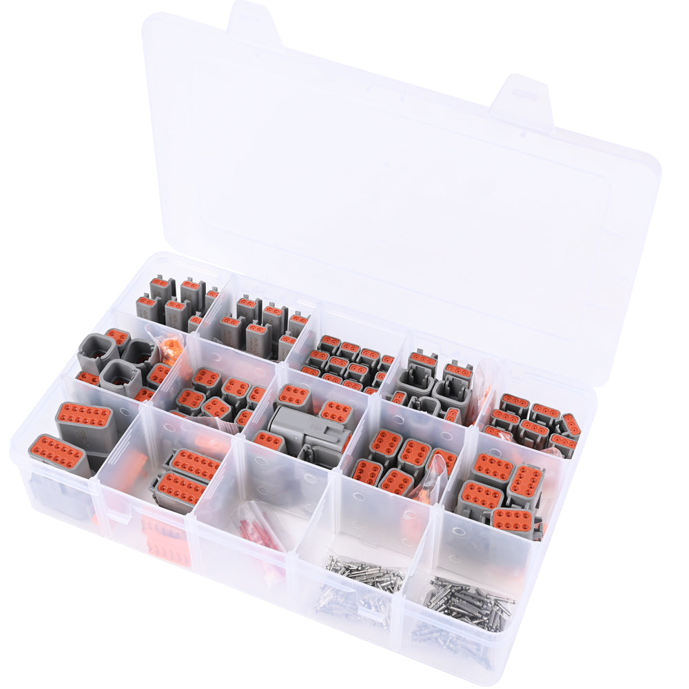 JRready ST6293 Deutsch DTM Connector Kit 2 3 4 6 8 and 12 Pin Automotive  Electrical Connectors with Size 20 Solid Contacts Crimp Wire Gauge