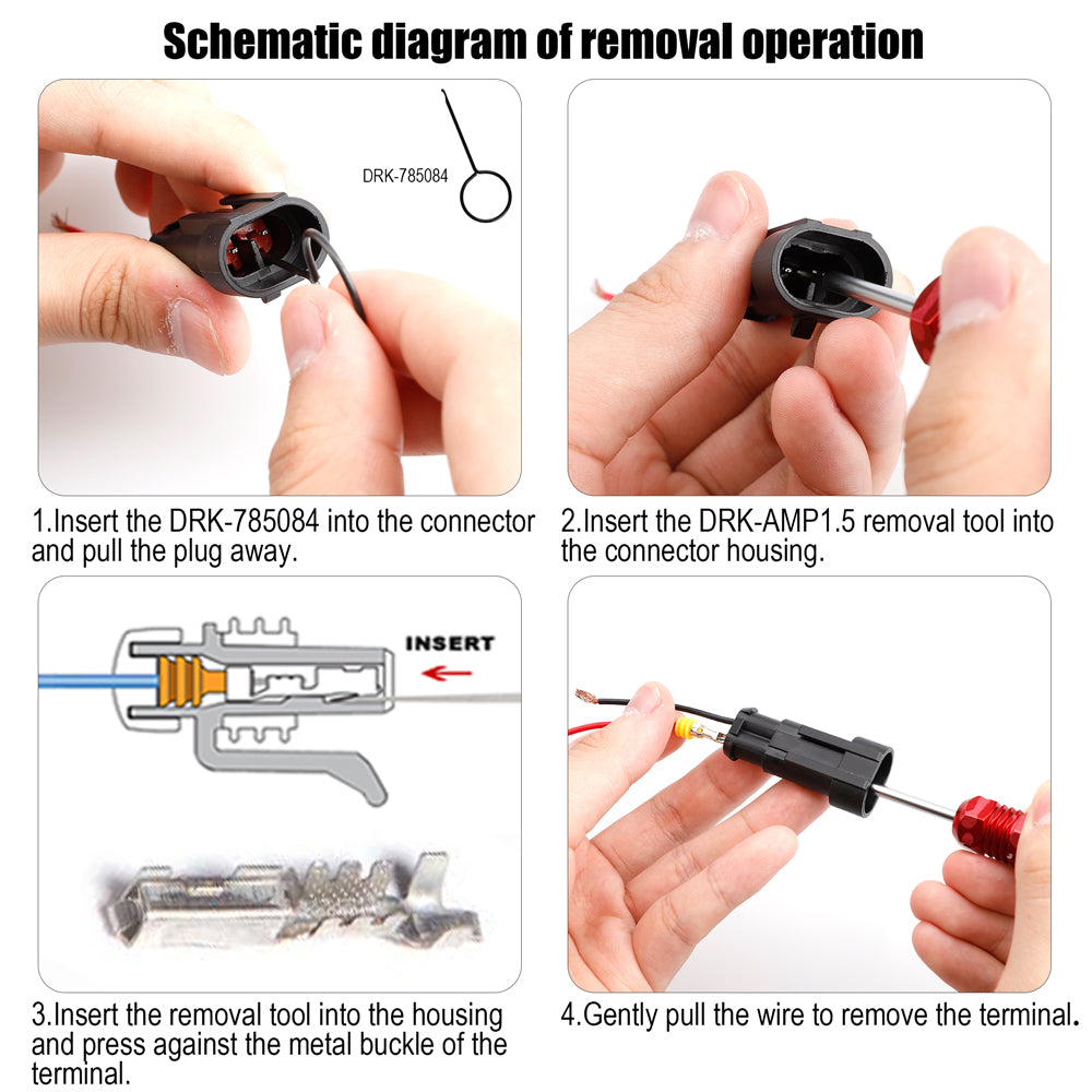 JRready ST5226 Kit: DRK-AMP1.5 (9-1579007-1) & DRK-785084 Automotive Car  Connector Removal Tool Extraction Tool for TE Connectivity AMP Superseal  1.5