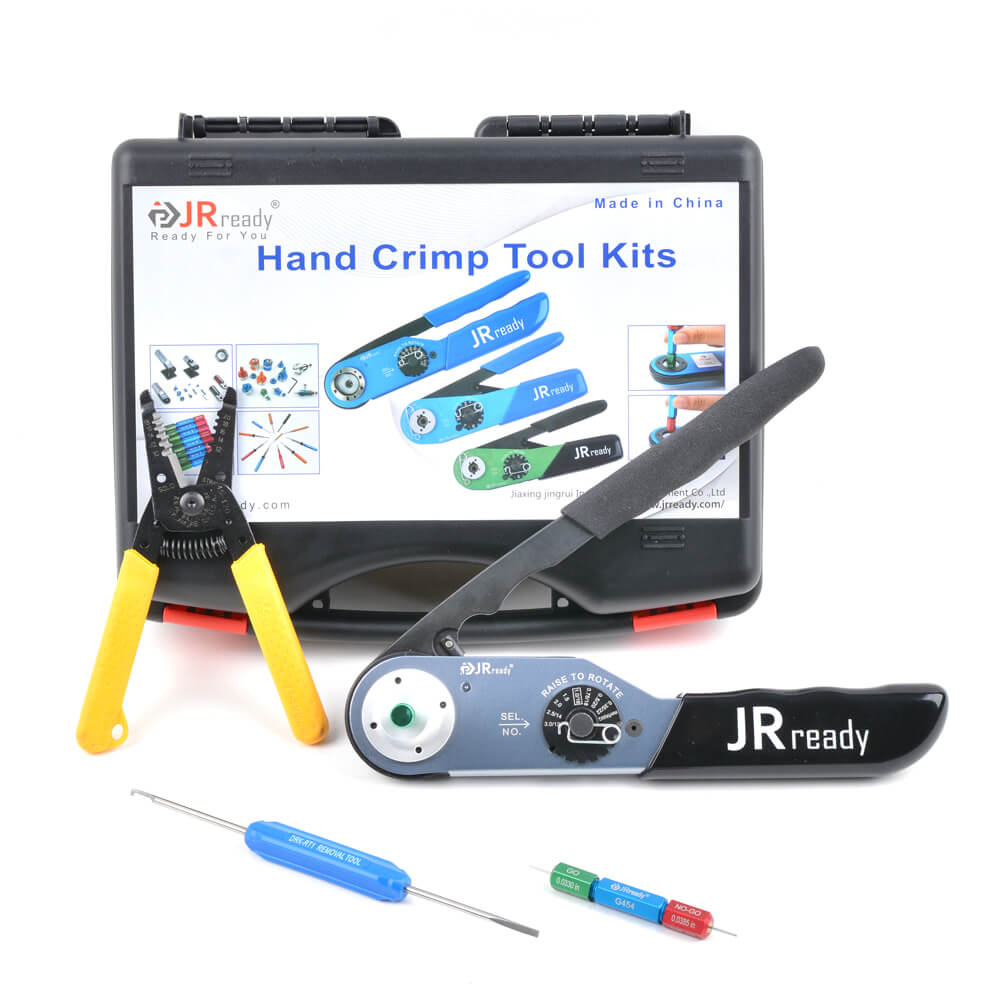 JRready JST2109S JRD-HDT-48 Closed Barrel Crimper Kit with IDEAL 45-120  Wire Stripper & G454 Gage & DRK-RT1 Removal tool Work with DT,DTM,DTP