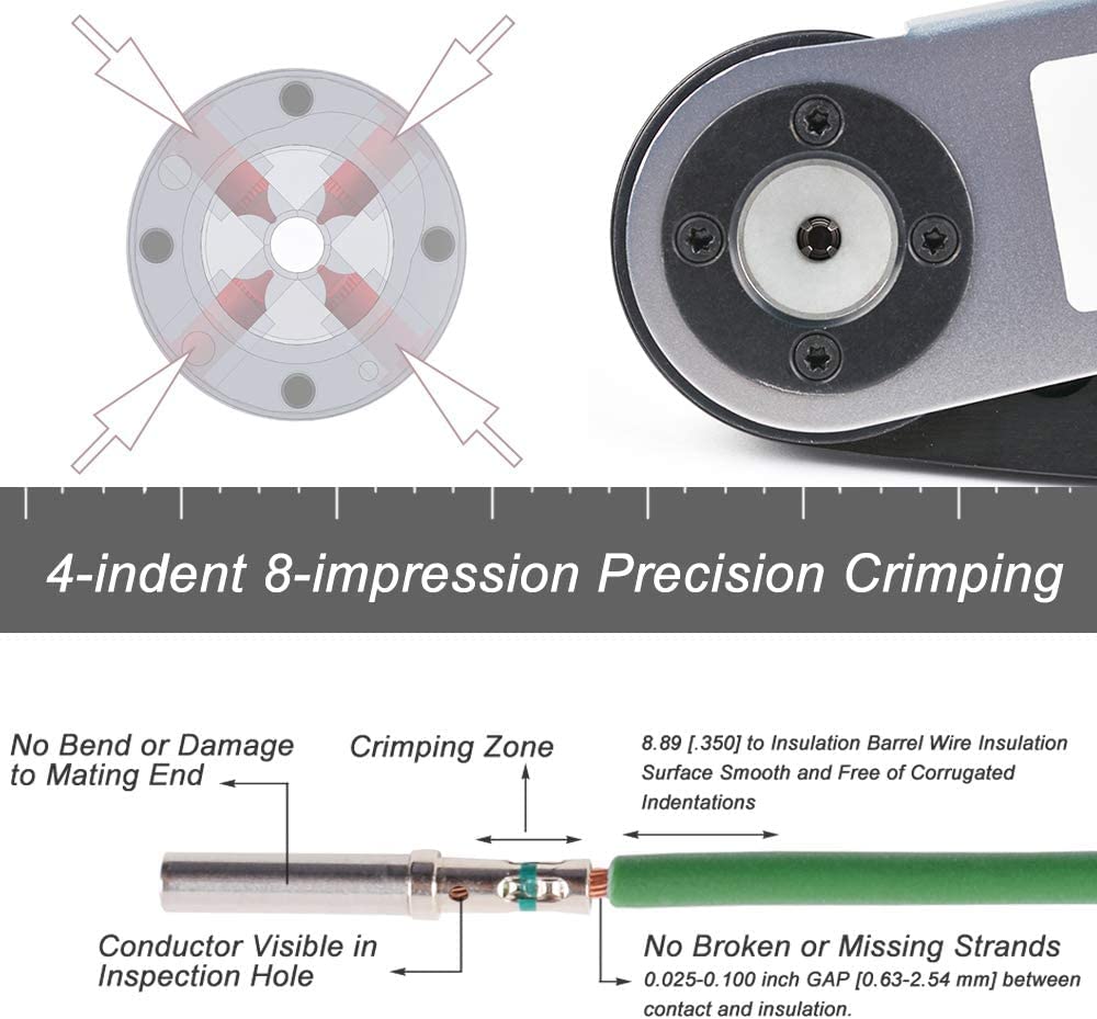 JRready ST2158 KIT: JRD-DT2 Deutsch Crimper with TH-DT Turret Style  Positioner for Deutsch Solid Barrel Contact 12 16 20 Deutsch DT, DTM, DTP 